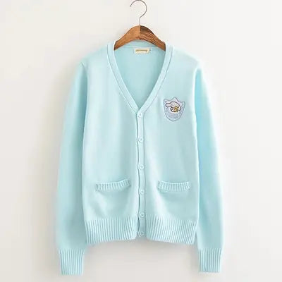 JK Embroidered Cardigan, Sweet Cute, College Style