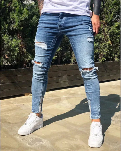 Men's Stretch Jeans with Small Legs for Spring