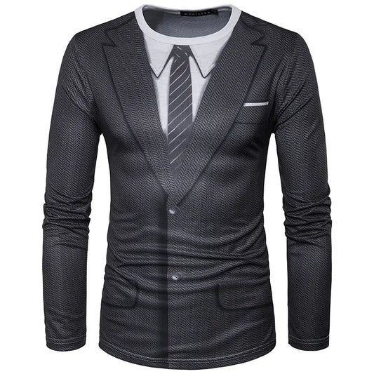 3D Printed Suit Design Men's Long Sleeve T-Shirt