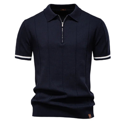 2025 Summer Men's Knit Cotton Polo Shirt (One Piece)