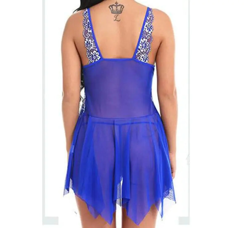 Midnight Charm Plus Size Lace Cami Dress Nightgown